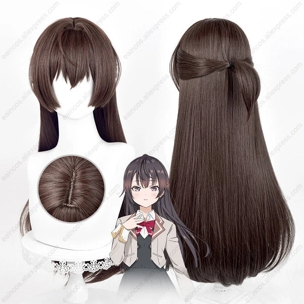 Yuki Suou Cosplay Wig 75cm Long Brown Mixed Color Wigs Heat Resistant Synthetic Hair