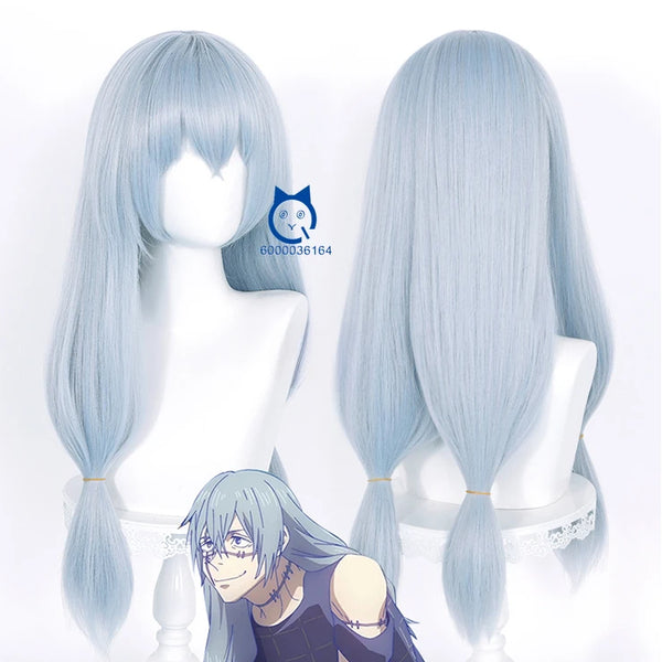 Mahito Hot Cosplay 70cm Long Silver Blue Gray Wig Anime Jujjjutsu Kaiiisen Cosplay Heat Resistant Synthetic Hair Party Comic Con